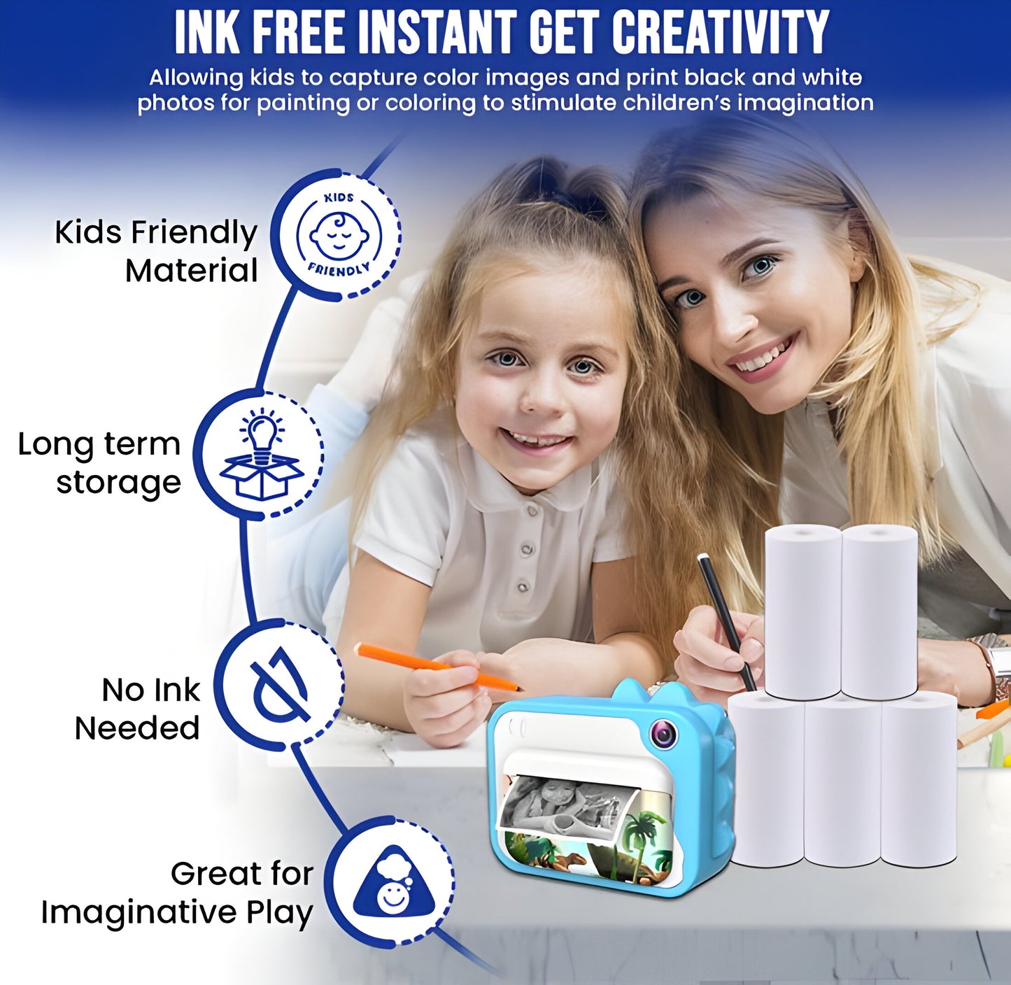 5 Printrollen voor Instant Print Camera