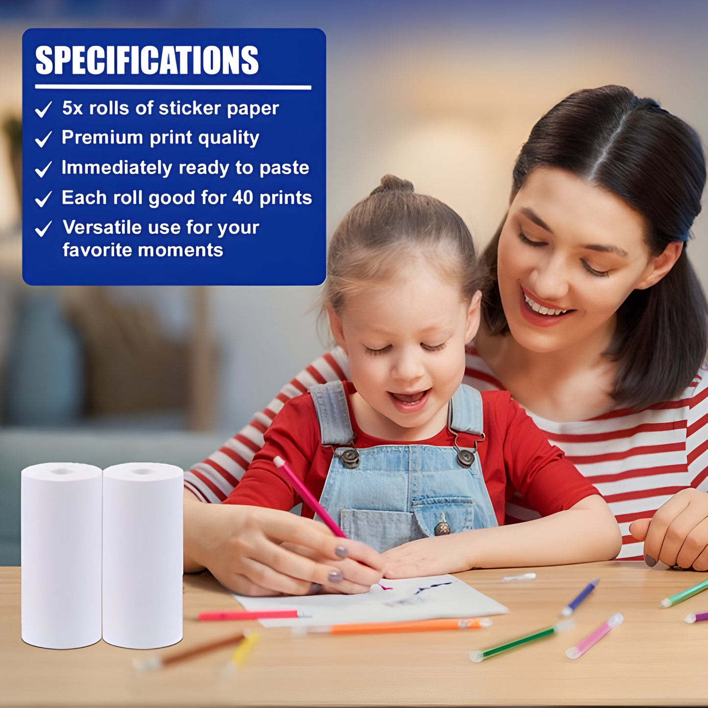 5 Printrollen voor Instant Print Camera