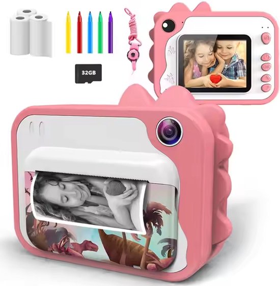 K&L® 3 IN 1 Digitale Kindercamera + Instant print Roze