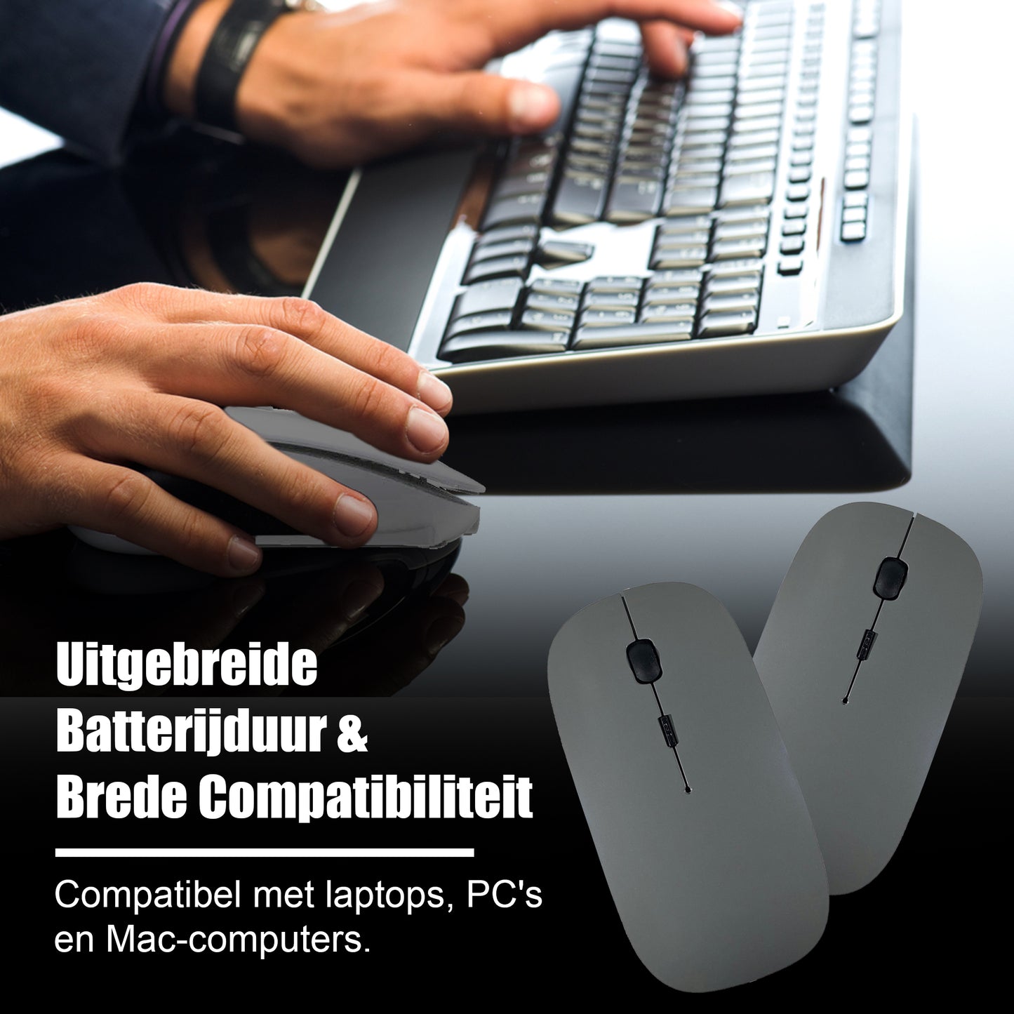 Bluetooth Muis Draadloos - Grijs