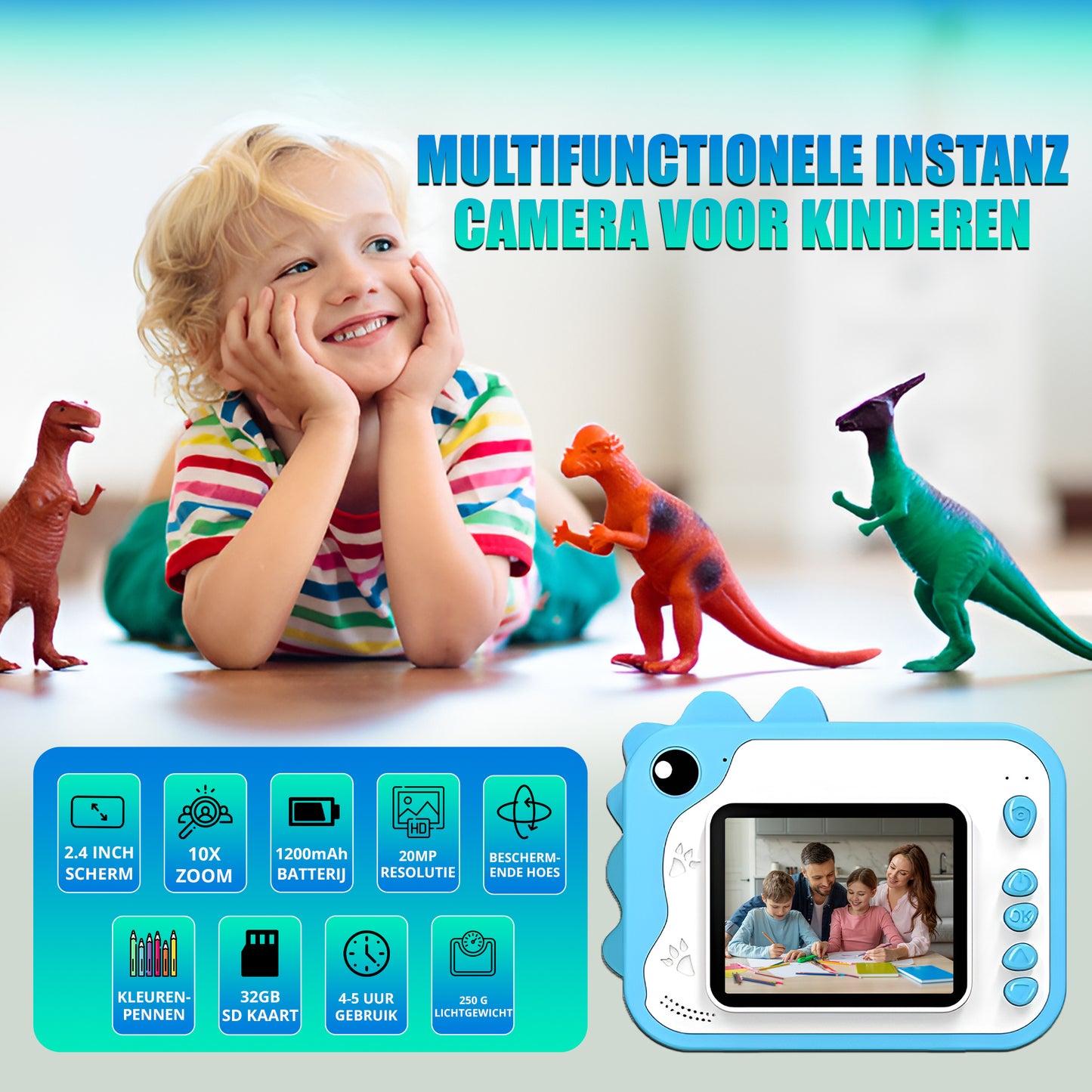 K&L® 3 IN 1 Digitale Kindercamera + Instant print Roze