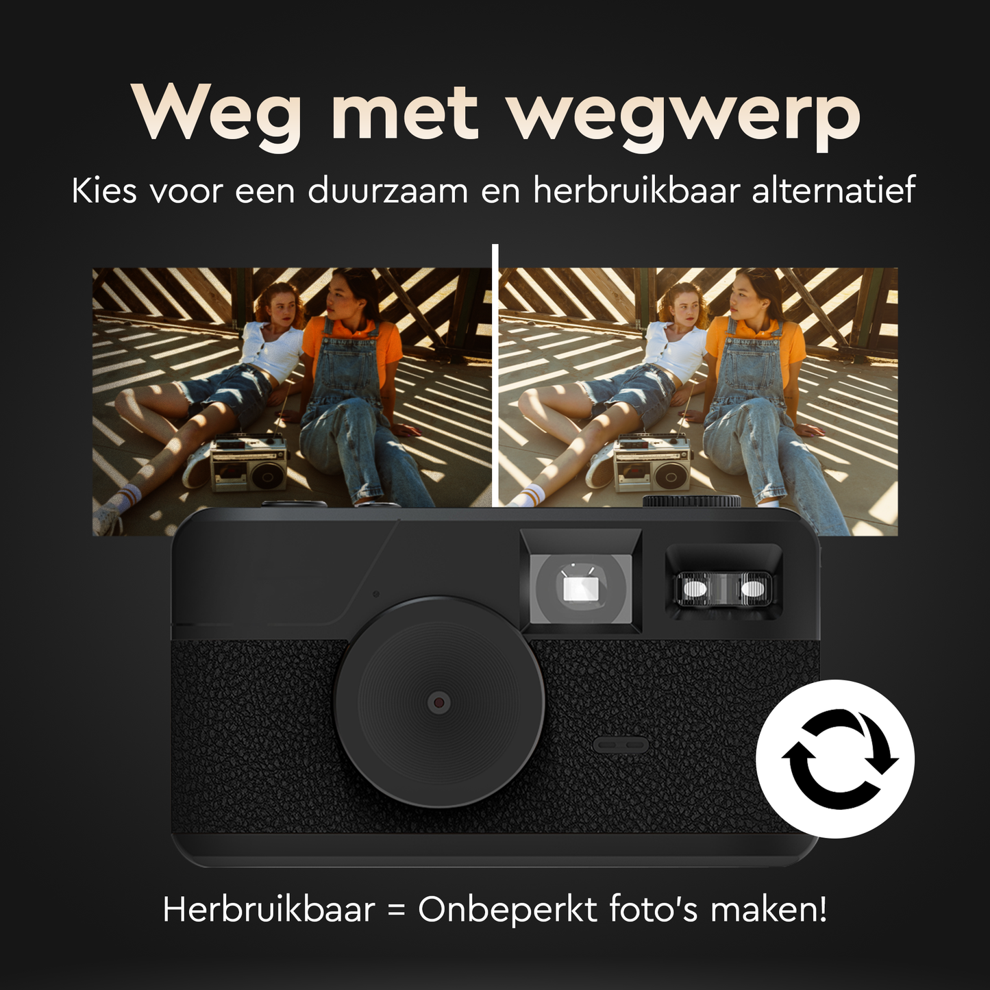 K&L Digitale Retro Camera - Zwart