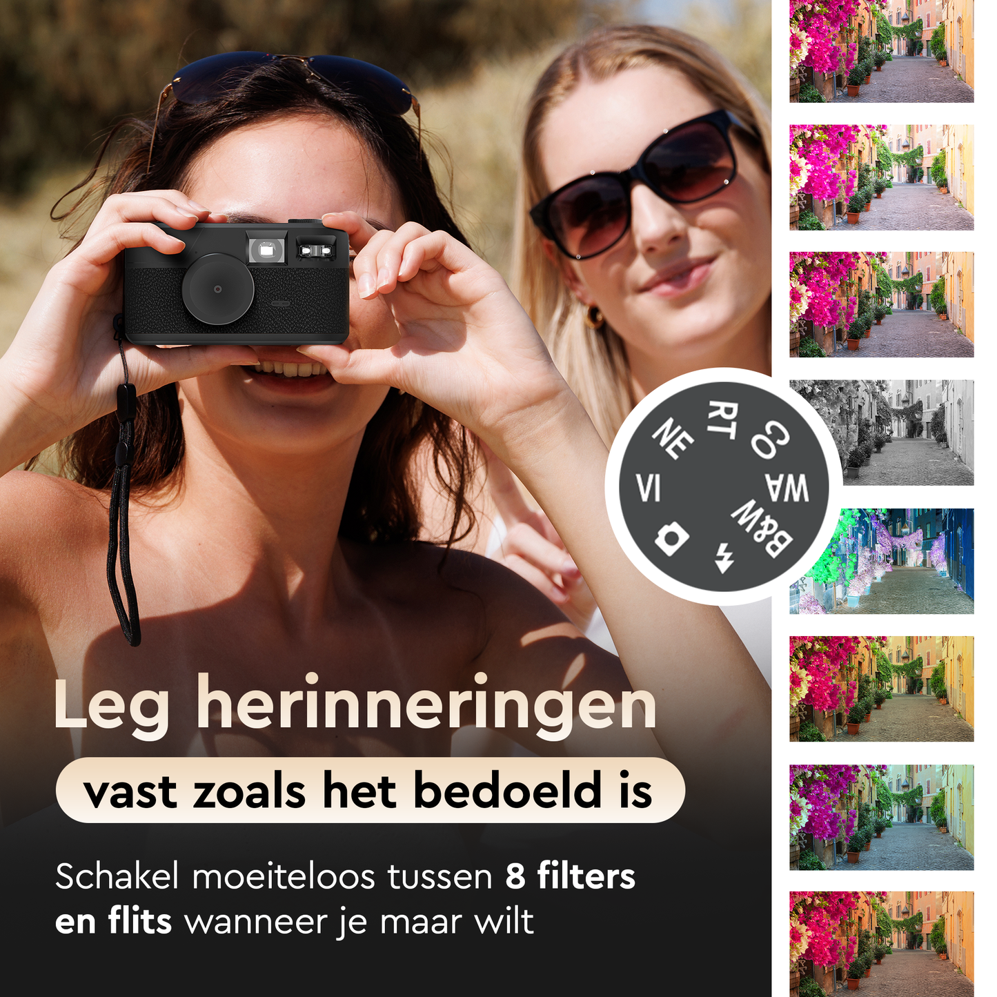K&L Digitale Retro Camera - Zwart