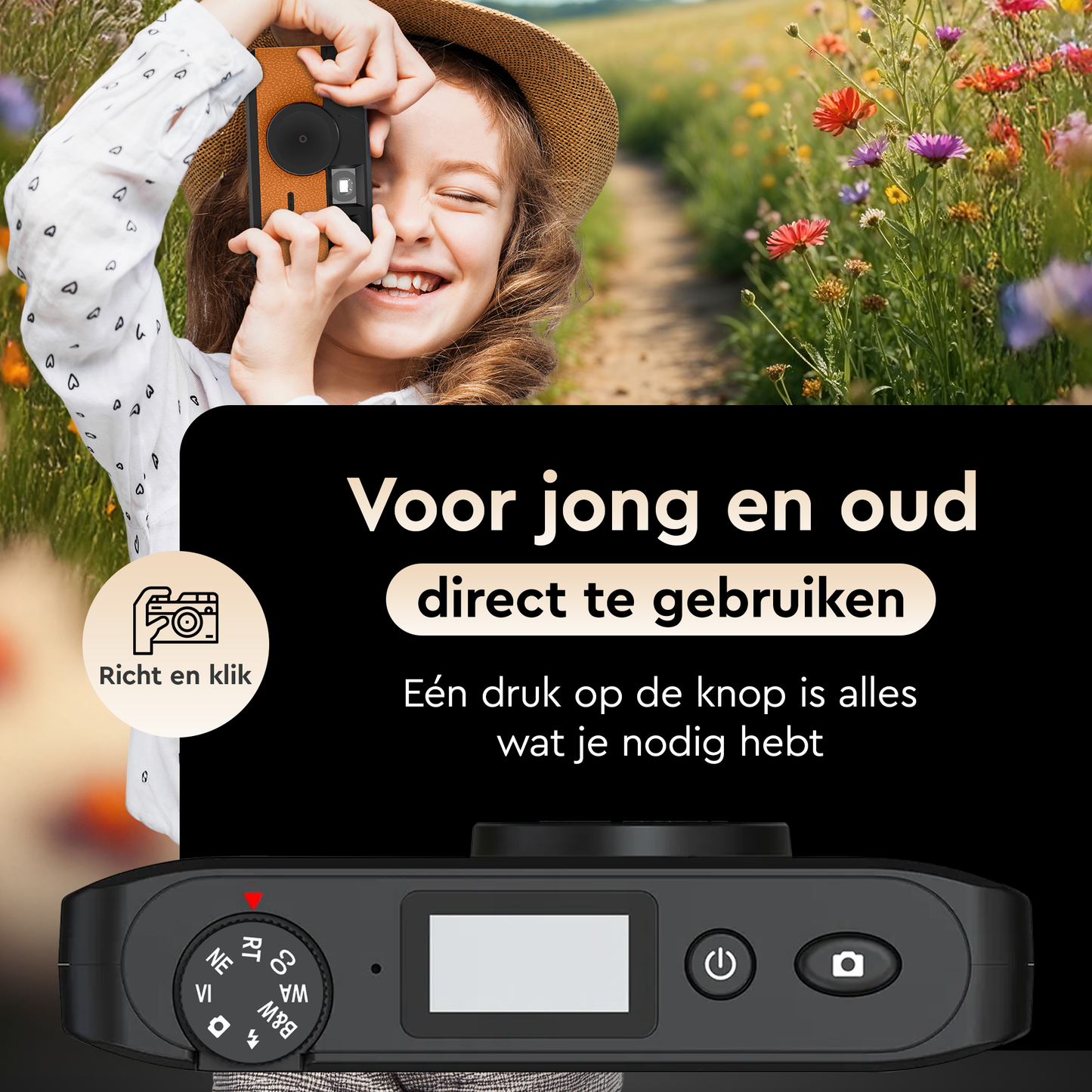 K&L Digitale Retro Camera - Bruin