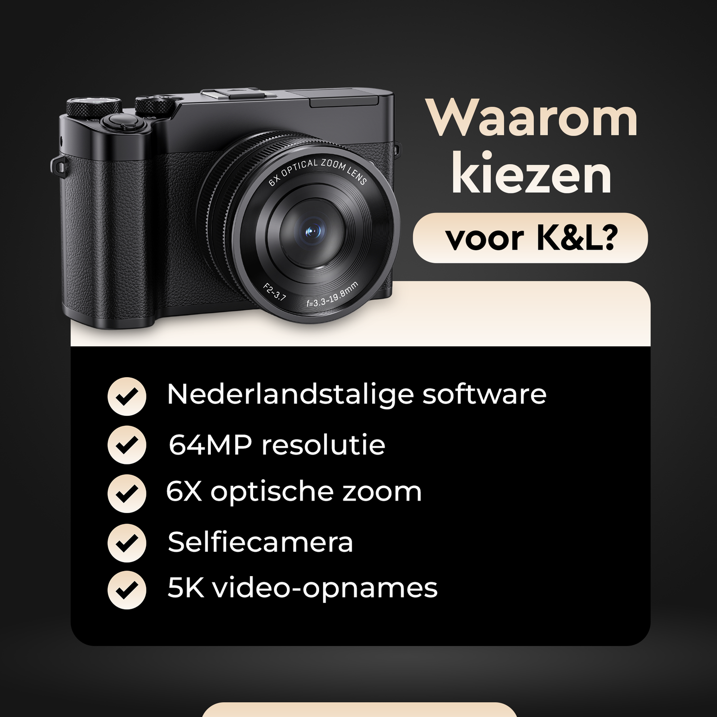 K&L Digitale Camera 5K - 64MP