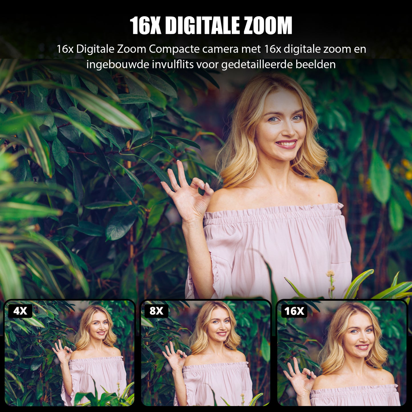 K&L Digitale Camera 4K - Inclusief 64GB - Zwart
