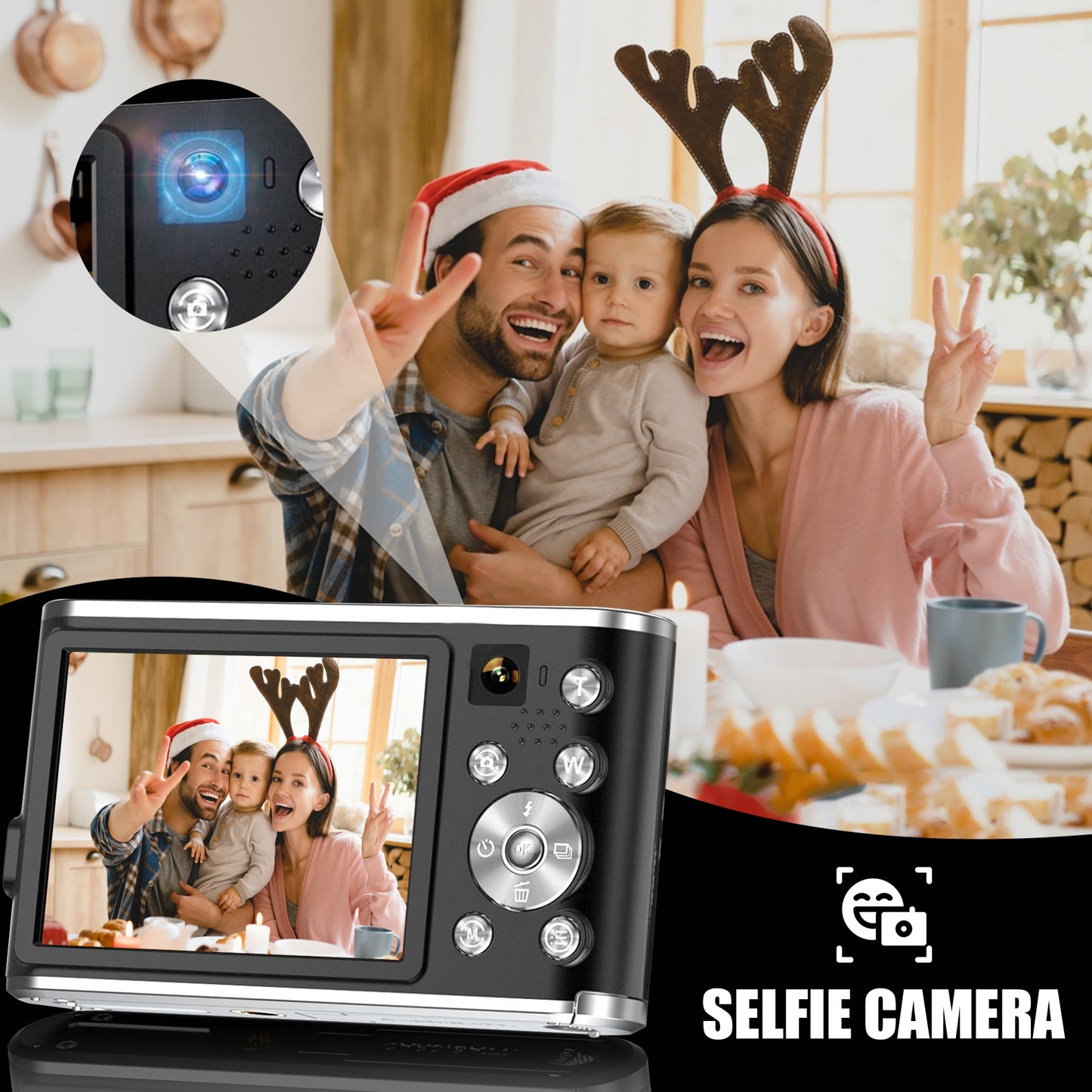 K&L Digitale Camera 4K - Inclusief 64GB - Zwart