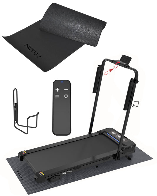 ACTYV Loopband Inklapbaar 1-12km/u met 6% Hellingsfunctie - Inclusief Smeerolie, Beschermmat - Hardloopband - Treadmill - Wandelband - Walking pad - Voor Thuis - Elektrisch - Opvouwbaar