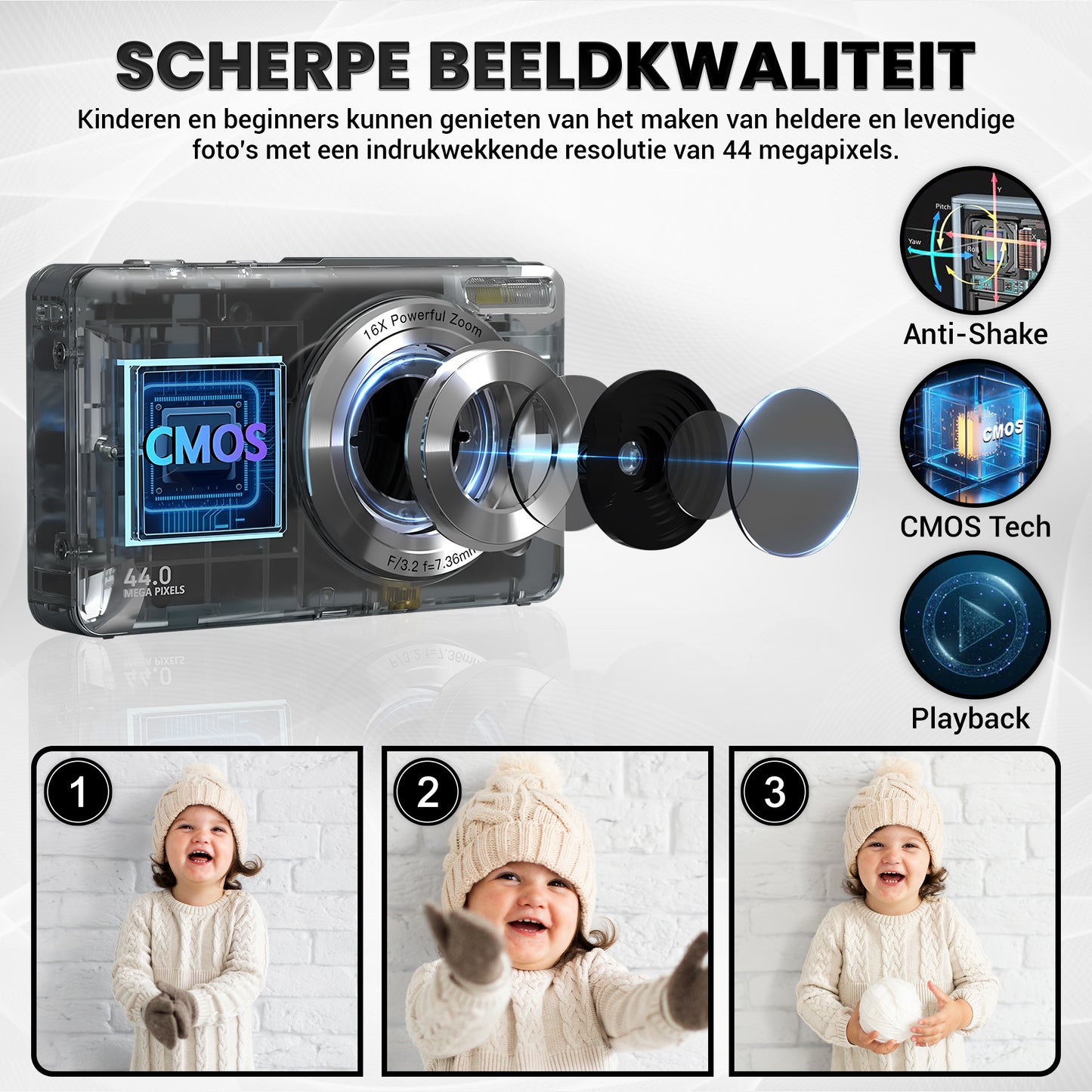 K&L Digitale Camera - Inclusief 32GB - Zwart