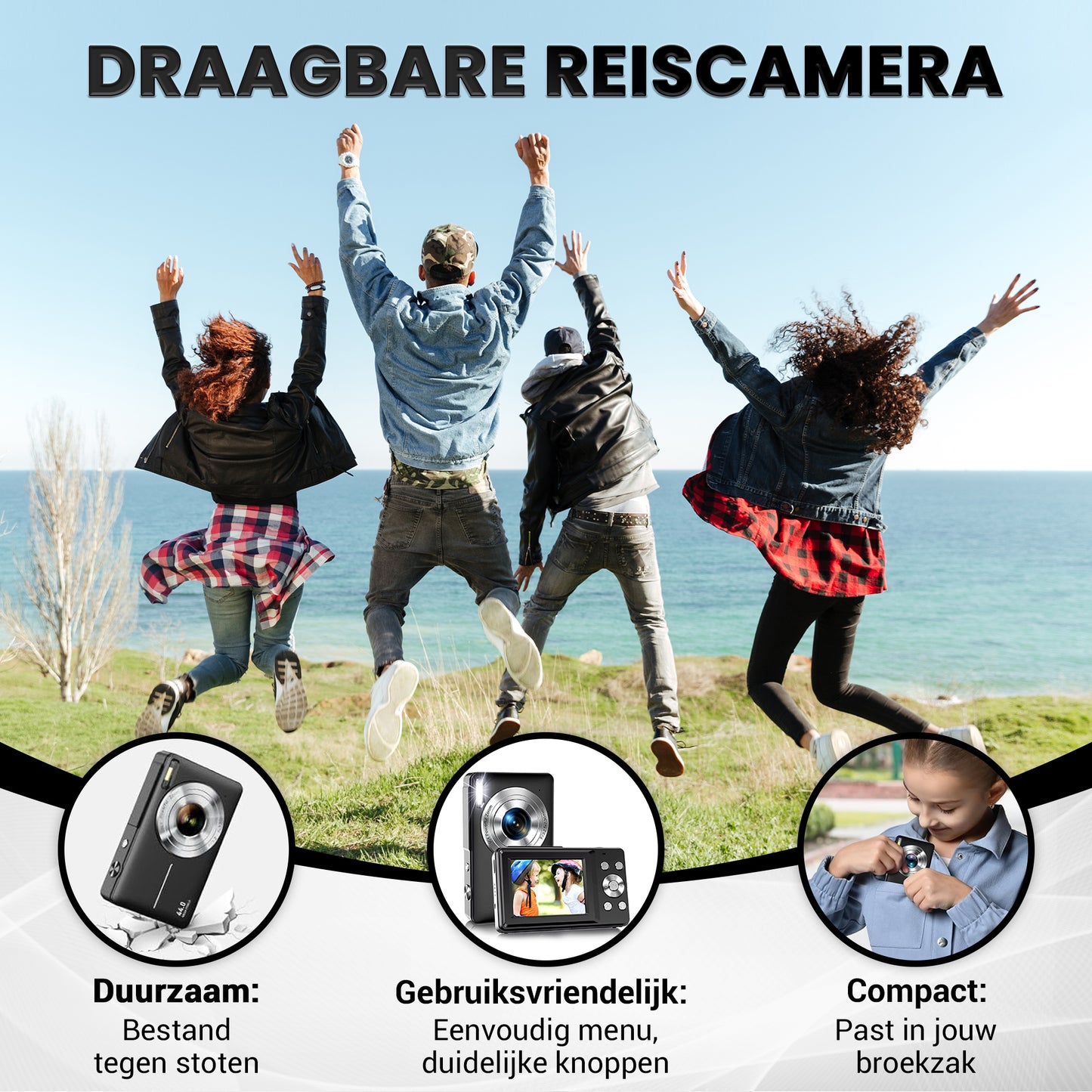 K&L Digitale Camera - Inclusief 32GB - Zwart