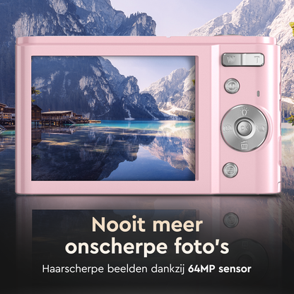 K&L Digitale Camera 4K - 64MP - Roze