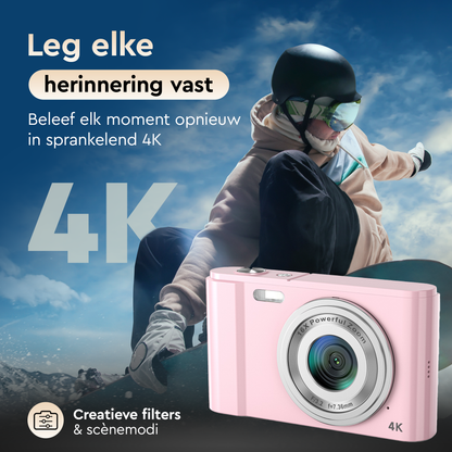 K&L Digitale Camera 4K - 64MP - Roze
