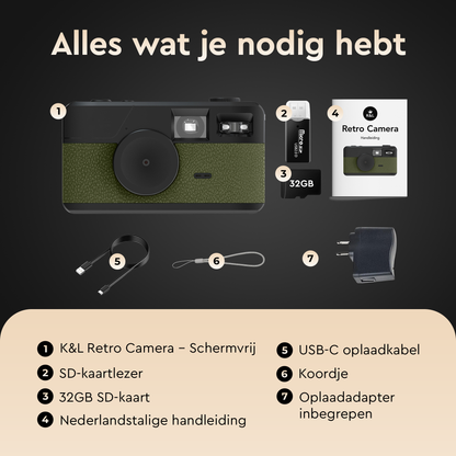 K&L Digitale Retro Camera - Groen