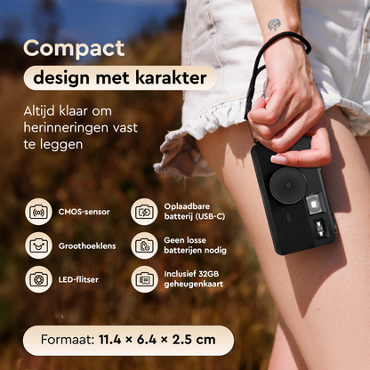 K&L Digitale Retro Camera - Zwart