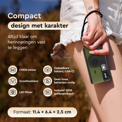 K&L Digitale Retro Camera - Groen