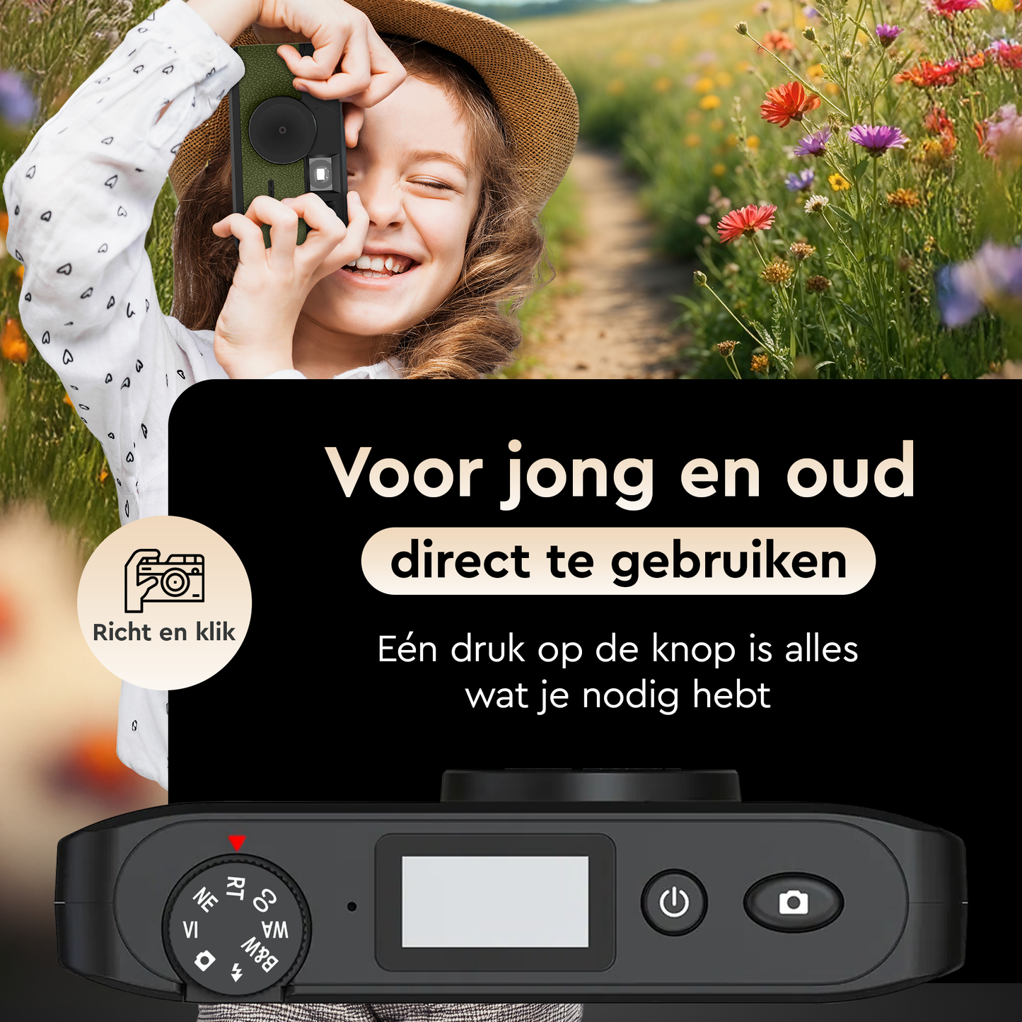 K&L Digitale Retro Camera - Groen