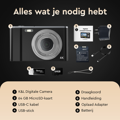 K&L Digitale Camera 4K - 64MP