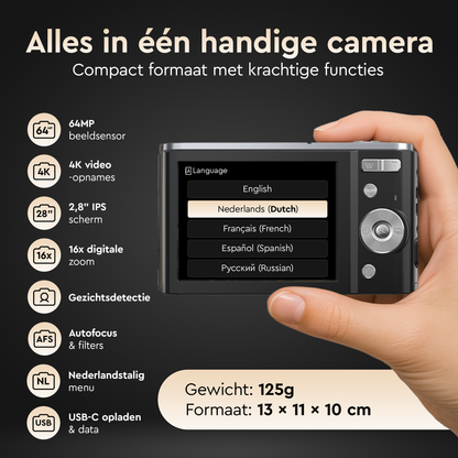 K&L Digitale Camera 4K - 64MP