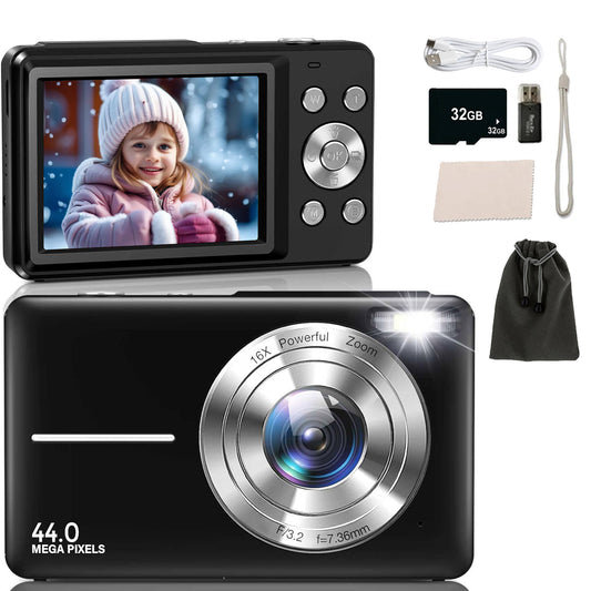 K&L Digitale Camera - Inclusief 32GB - Zwart